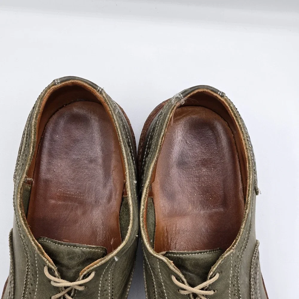 Allen Edmonds Mens 15 Olive Green Cap Toe Brogue Oxford Dress Shoes Dainite USA